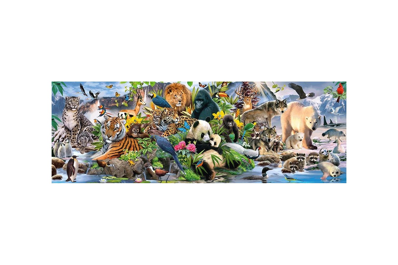 Puzzle panoramic Schmidt - Colorful Animal Kingdom, Panorama, 1.000 piese (58384)
