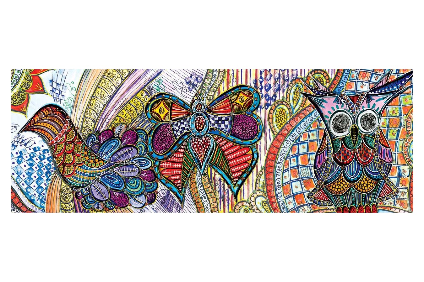 Puzzle panoramic KS Games - Butterfly & Owl, 1.000 piese (KS-Games-11483)