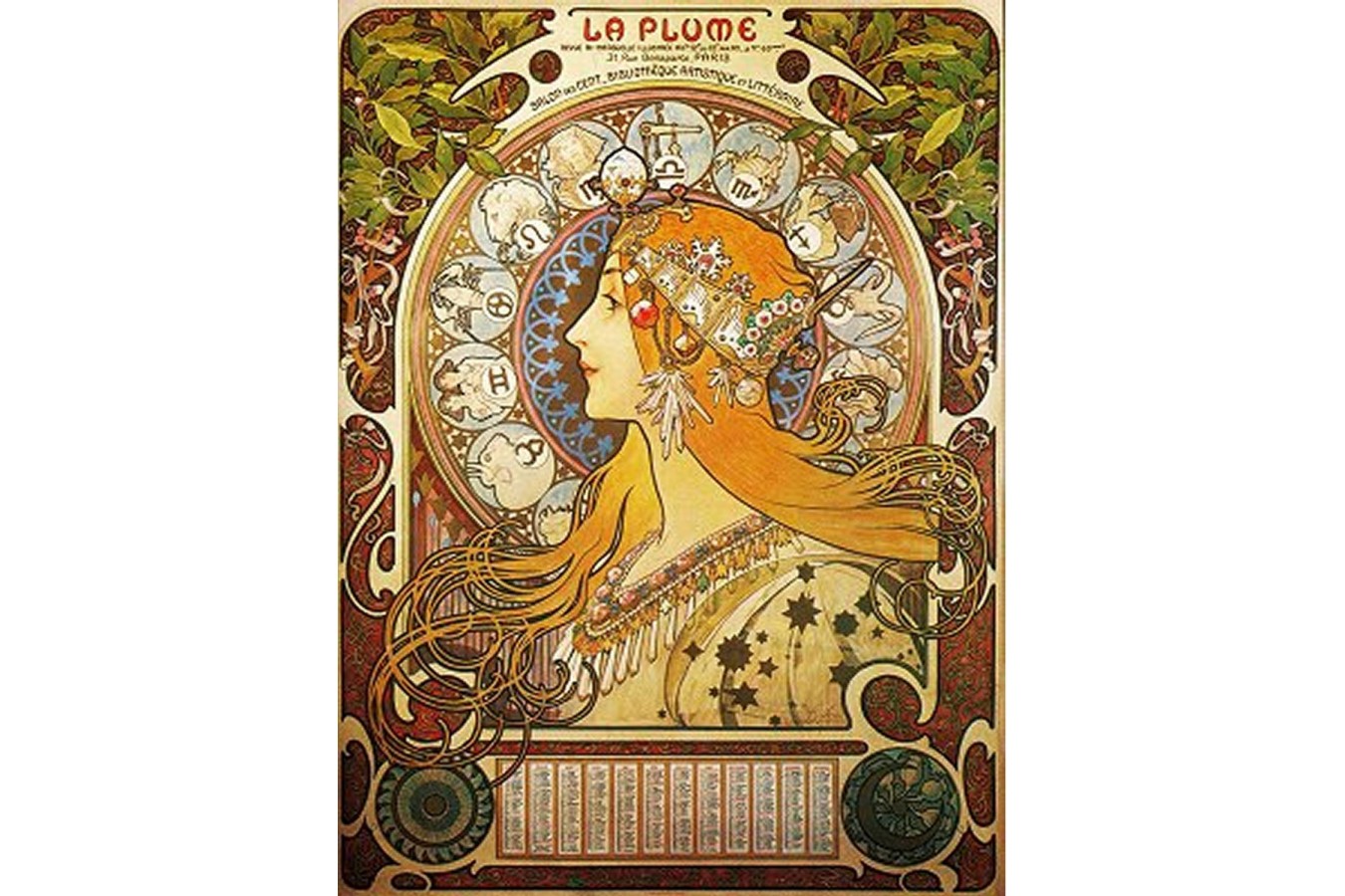 Puzzle D-Toys - Alfons Mucha: Zodiac, 1.000 piese (DToys-66930-MU02-(70111))