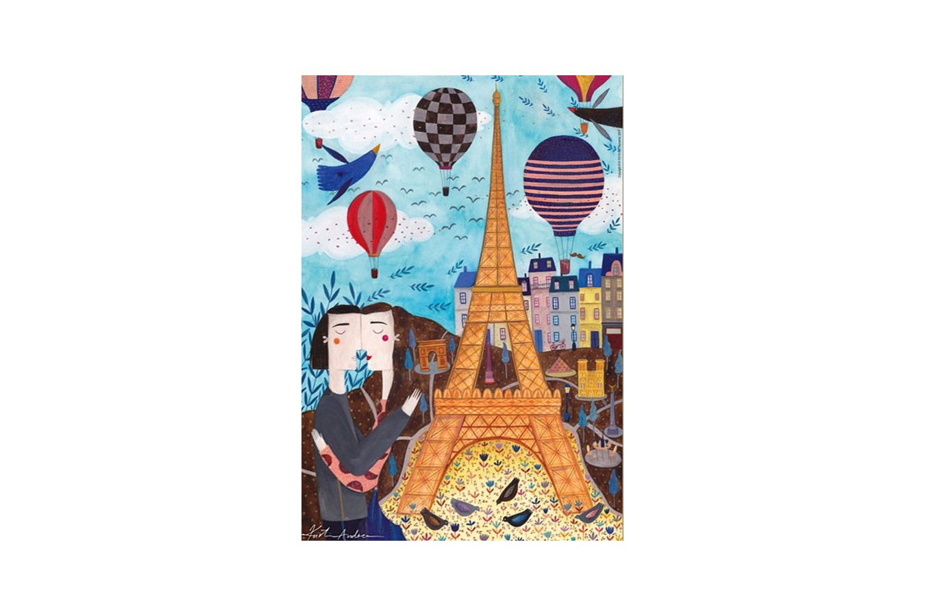 Puzzle D-Toys - Andrea Kurti: Paris, 1.000 piese (Dtoys-73730-CI01-(73730))