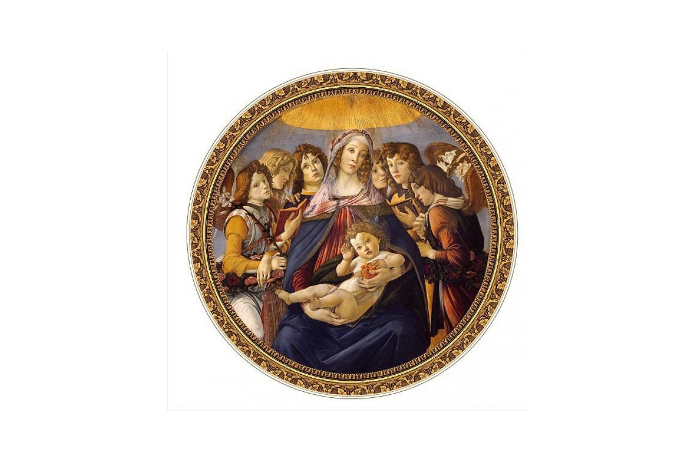 Puzzle rotund D-Toys - Sandro Botticelli: Madonna della Melagra, 525 piese (Dtoys-66985-TM01-(66985))