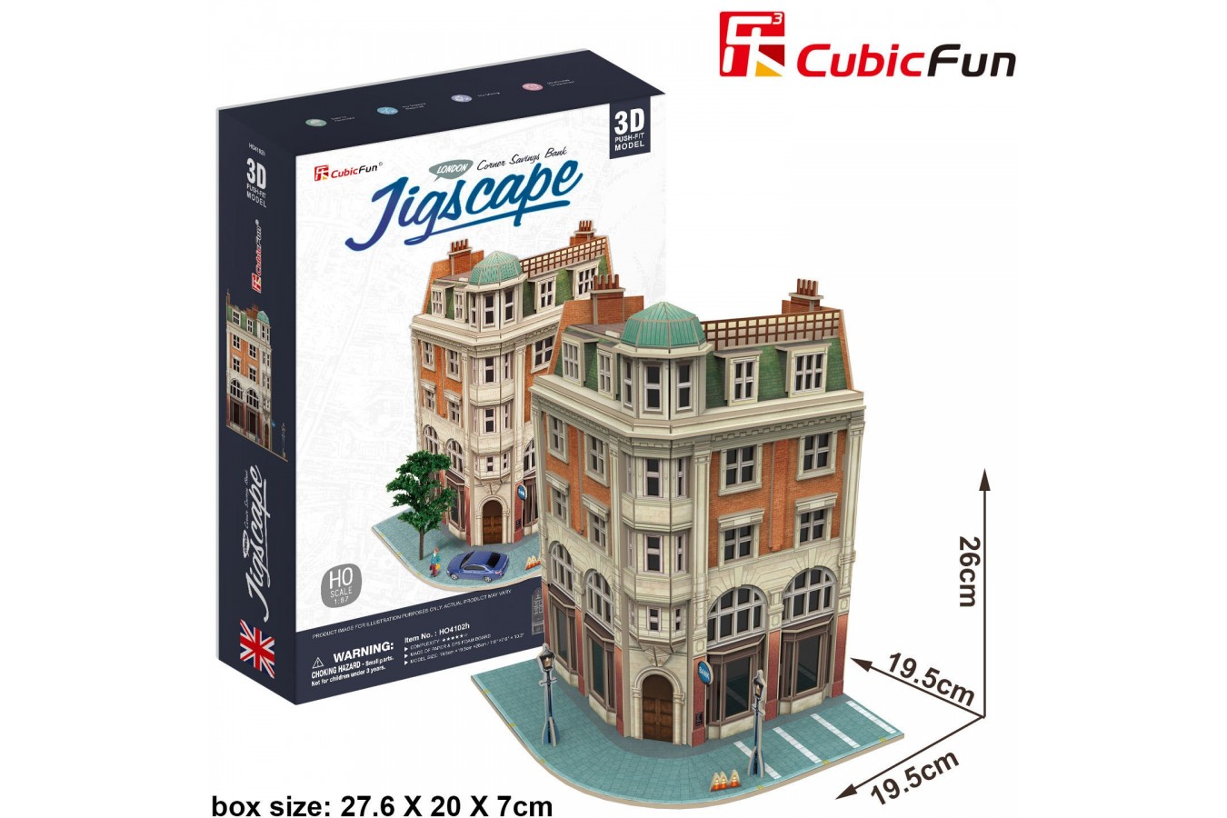 Puzzle 3D Cubic Fun - Jigscape Collection - Corner Savings Bank, 94 piese (Cubic-Fun-HO4102h)