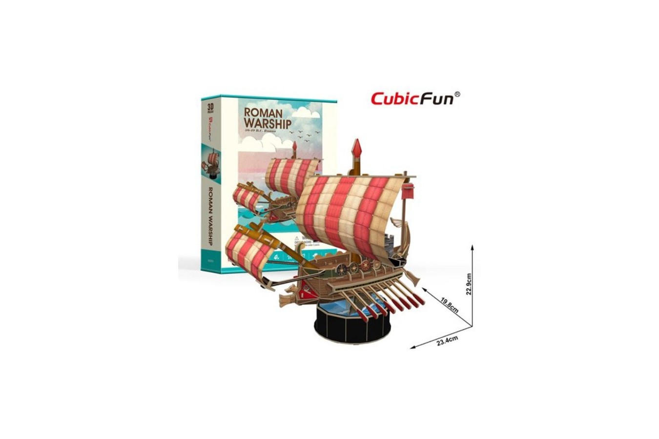 Puzzle 3D Cubic Fun - Roman Warship, 85 piese (Cubic-Fun-T4032h)