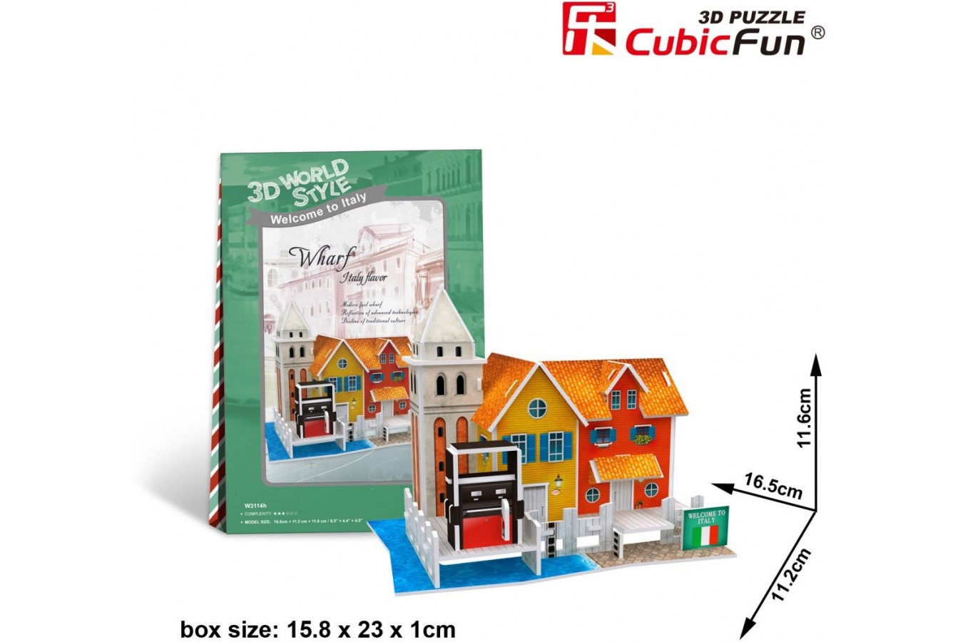 Puzzle 3D Cubic Fun - World Style - Welcome to Italy, 19 piese (Cubic-Fun-W3114H)