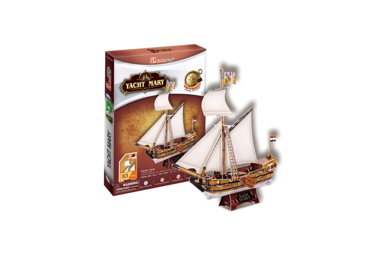 Puzzle 3D Cubic Fun - Yacht Mary, 83 piese (Cubic-Fun-T4010H)
