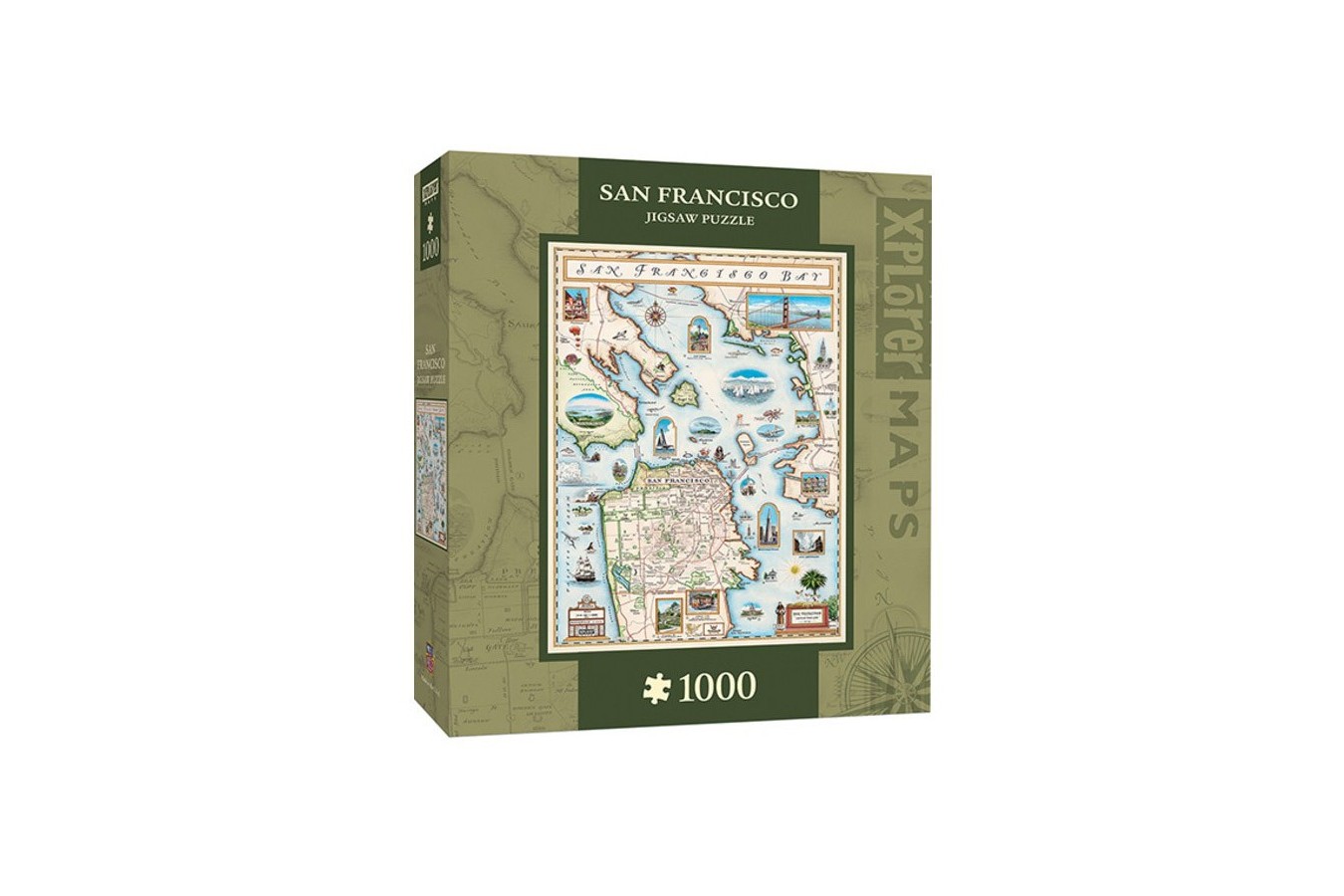 Puzzle Master Pieces - Xplorer Maps - San Francisco Bay, 1.000 piese (Master-Pieces-71705) imagine