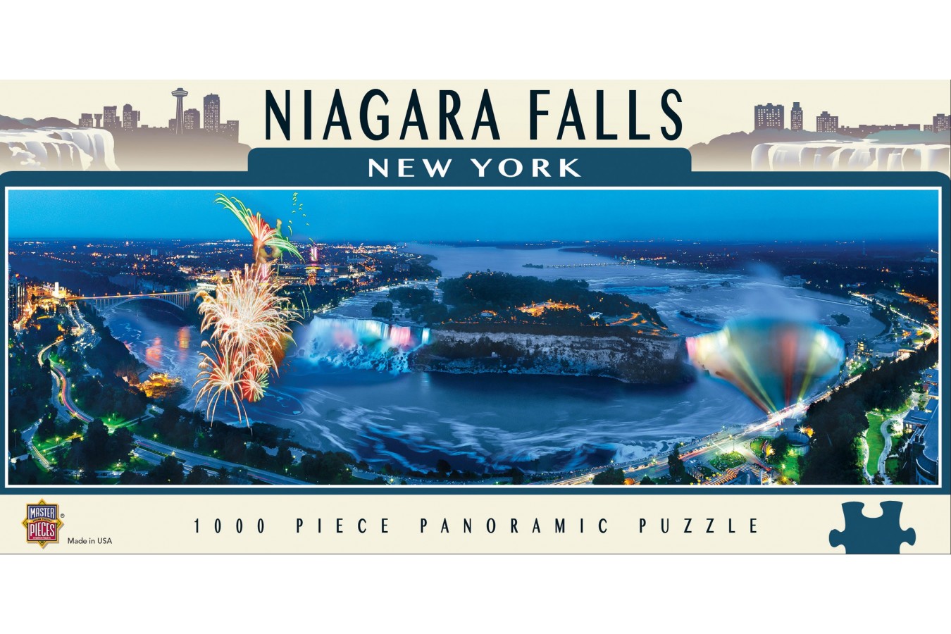 Puzzle panoramic Master Pieces - Niagara Falls, New York, 1.000 piese (Master-Pieces-71584) imagine