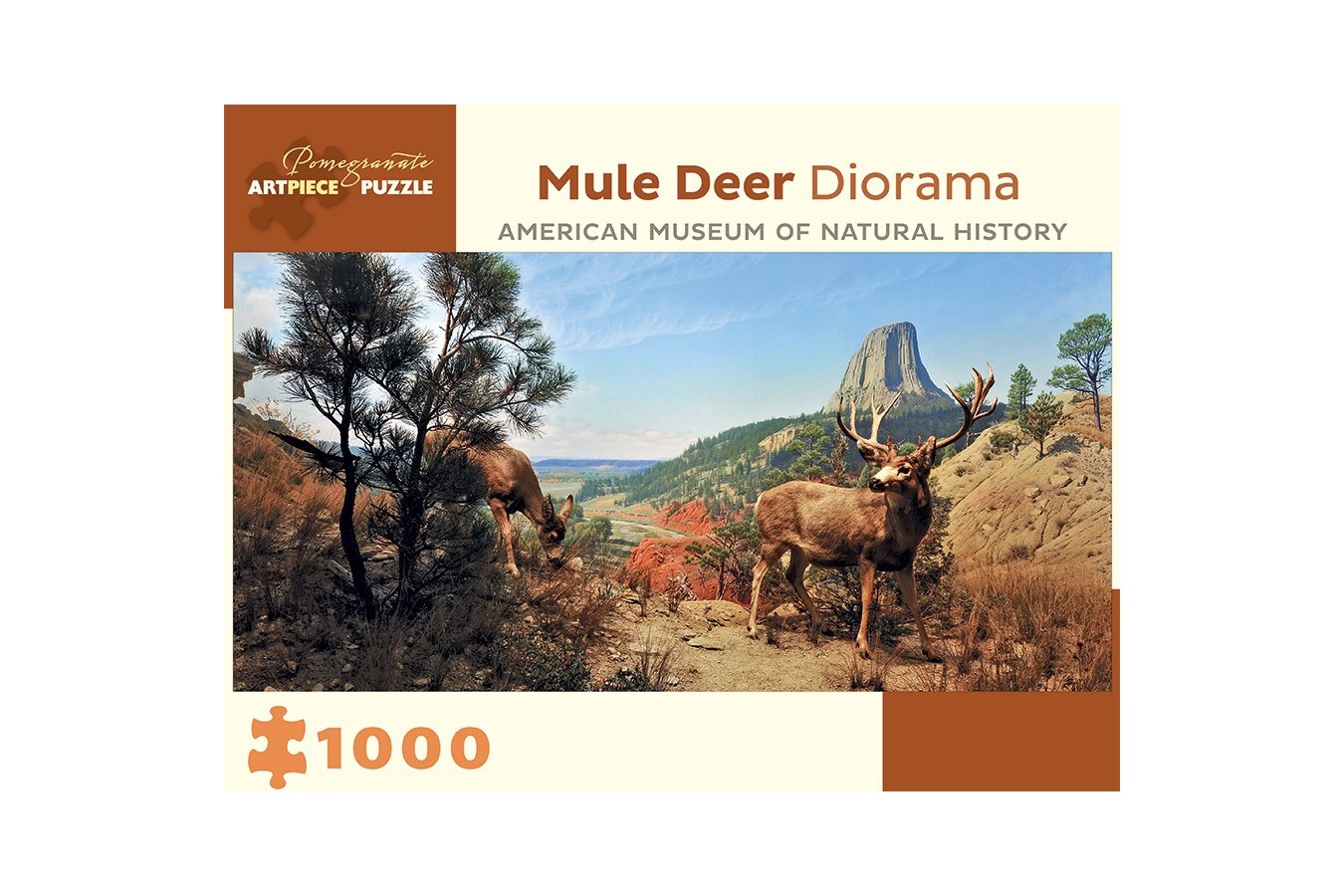 Puzzle panoramic Pomegranate - Mule Deer Diorama - American Museum of Natural History, 1.000 piese (AA941)