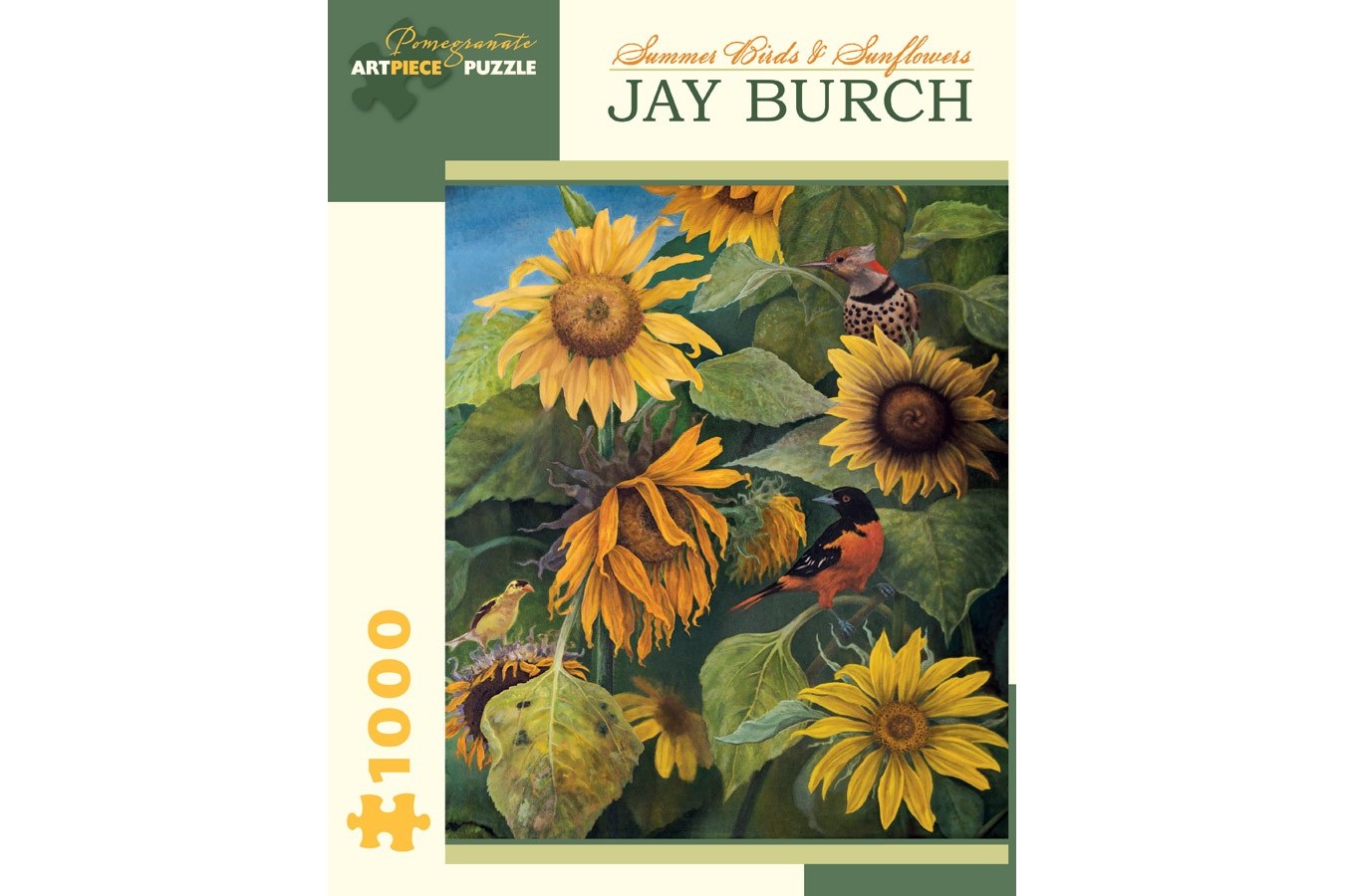 Puzzle Pomegranate - Jay Burch: Summer Birds and Sunflowers, 2011, 1.000 piese (AA878)