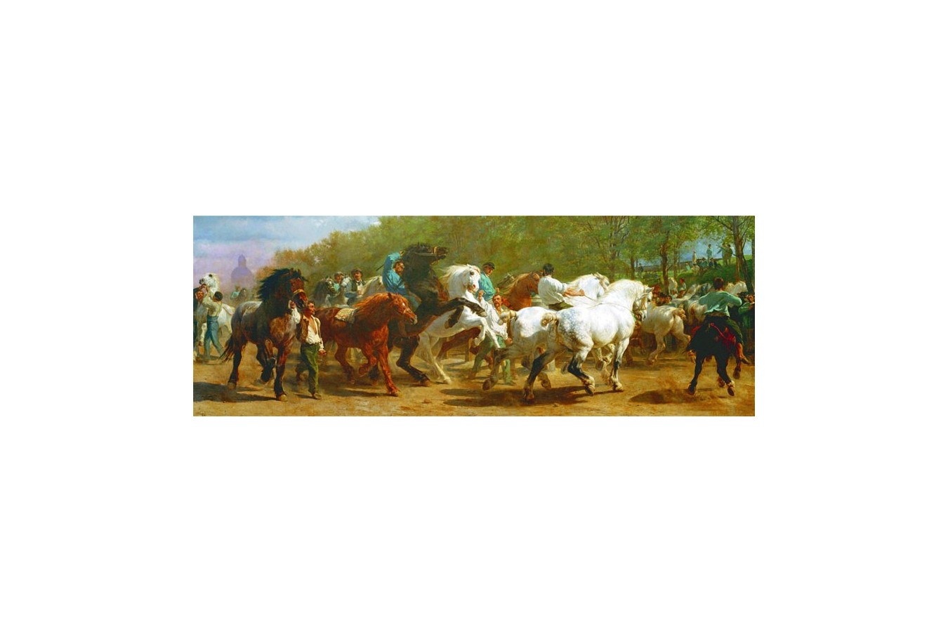 Puzzle panoramic Gold Puzzle - The Horse Fair, 1.000 piese (Gold-Puzzle-61130)