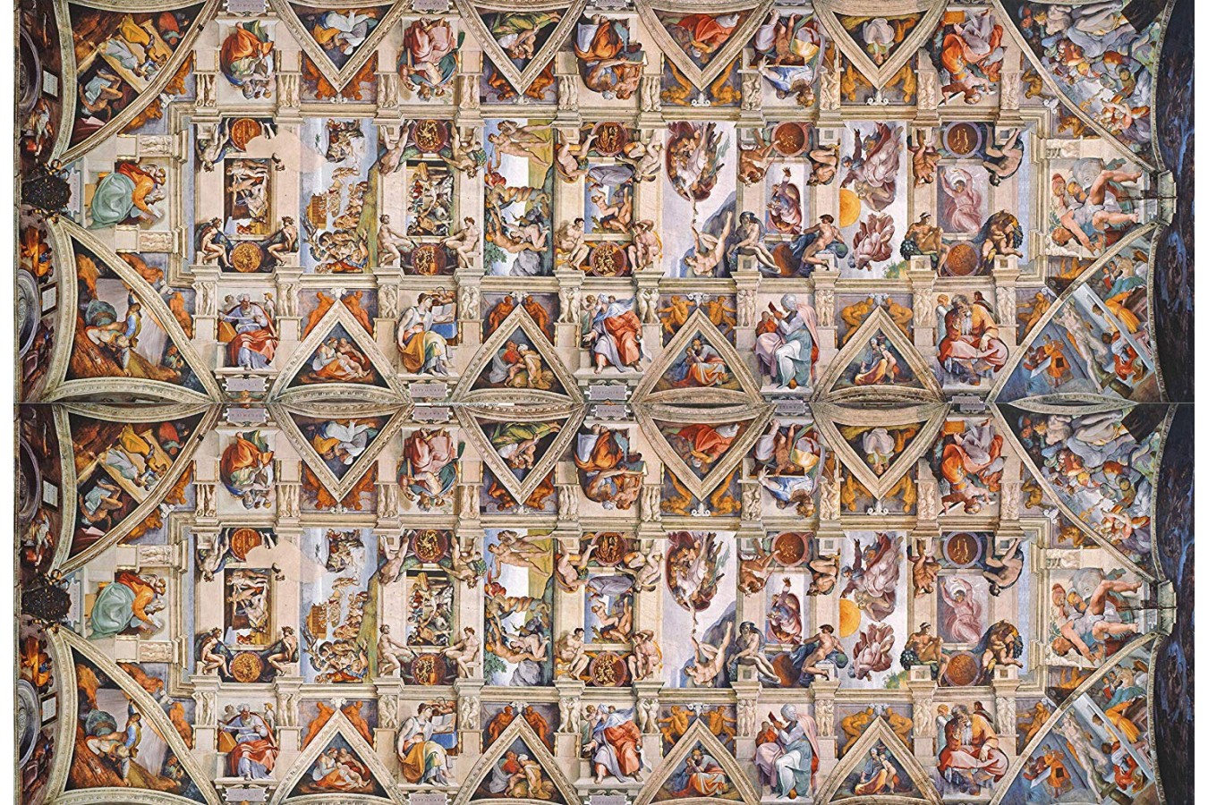 Puzzle panoramic Clementoni - Michelangelo Buonarroti: Sistine Chapel, 1.000 piese (39498) imagine