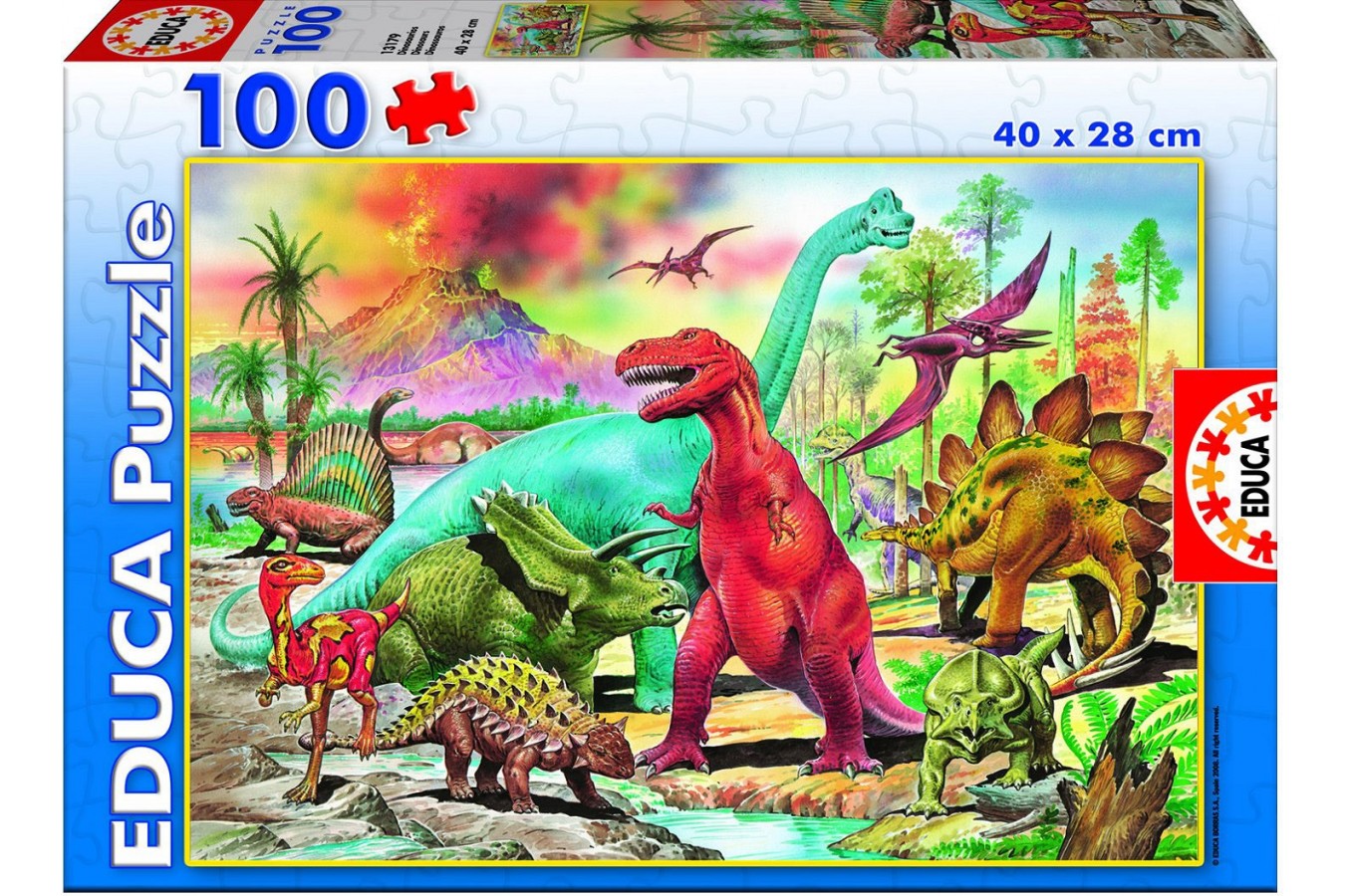 Puzzle Educa - Dinosaurs, 100 piese (13179)