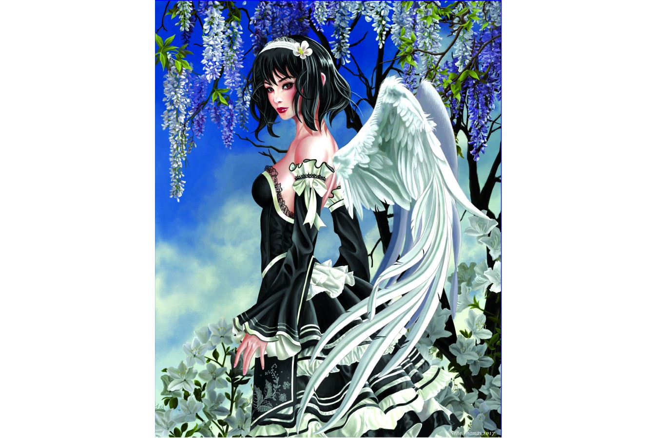 Puzzle SunsOut - Nene Thomas: Angel and Flowers, 1.000 piese (Sunsout-67614)