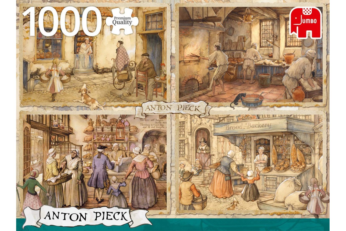 Puzzle Jumbo - Anton Pieck: Bakers from 19th Century, 1.000 piese (18818)