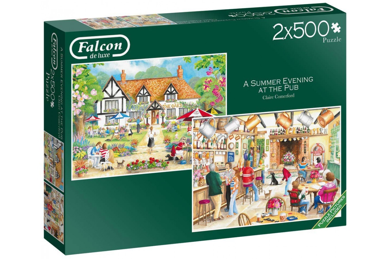 Puzzle Falcon - Summer Evening at The Pub, 2x500 piese (Jumbo-11242)