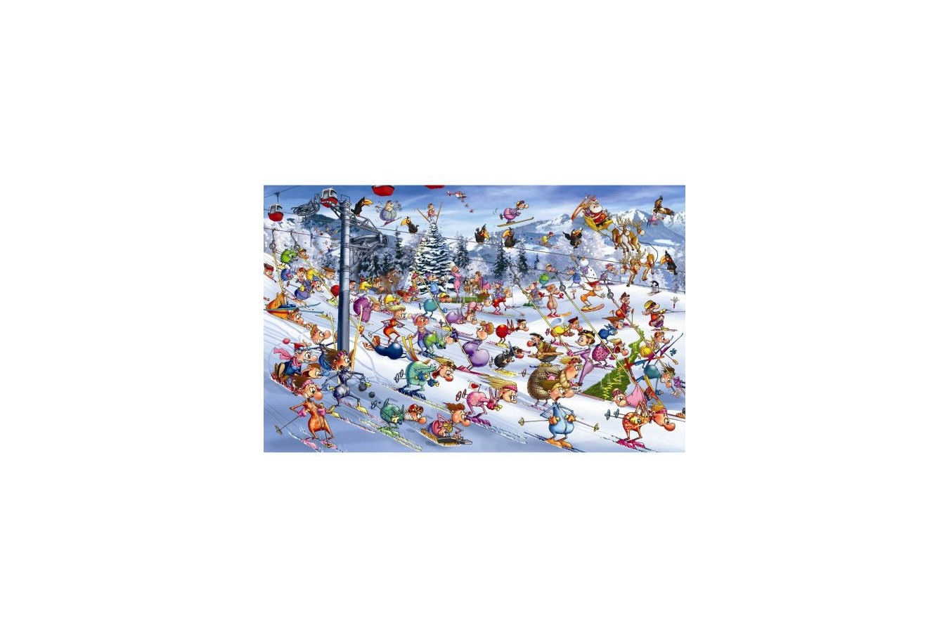 Puzzle Piatnik - Francois Ruyer: Christmas Skiing, 1.000 piese (5351)