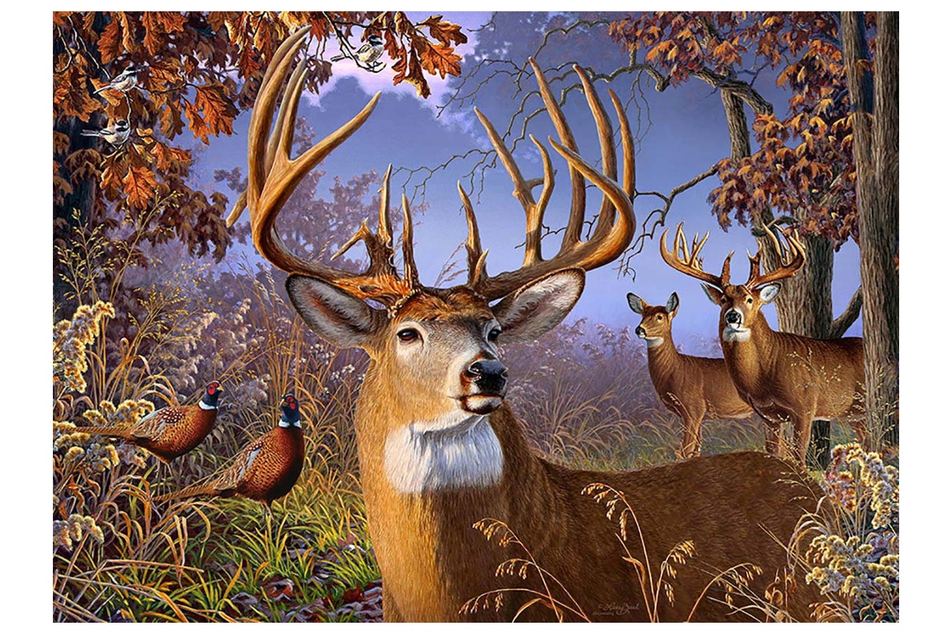 Puzzle Cobble Hill - Deer and Pheasant, 500 piese XXL (Cobble-Hill-85054)
