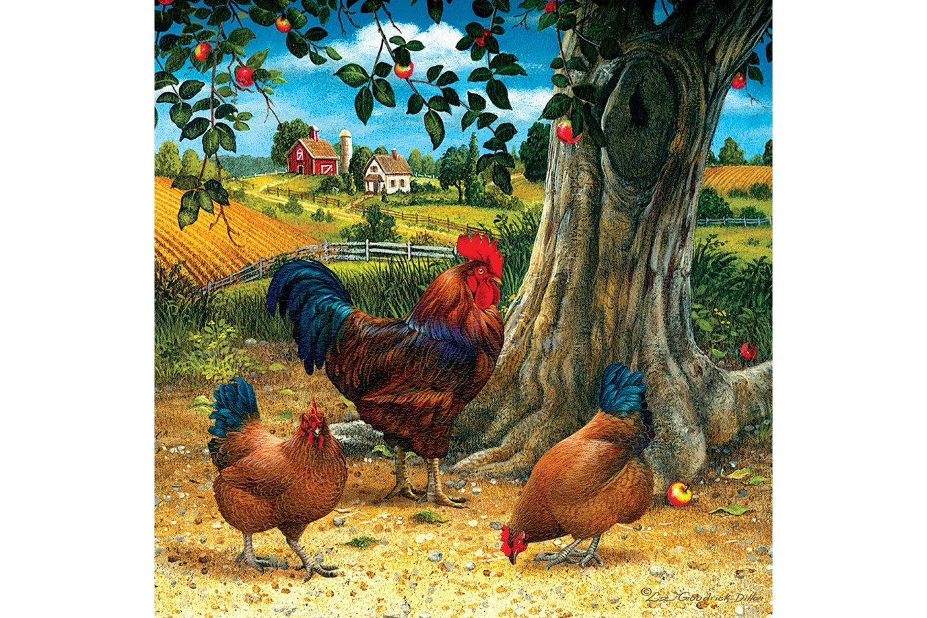 Puzzle SunsOut - Rooster and Hens, 500 piese (Sunsout-59724)