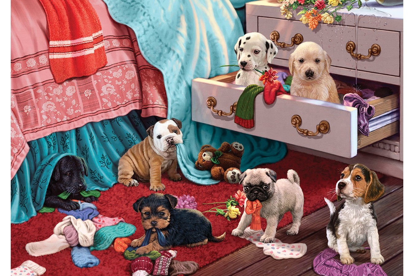 Puzzle KS Games - Puppies in the Bedroom, 500 piese (20009)