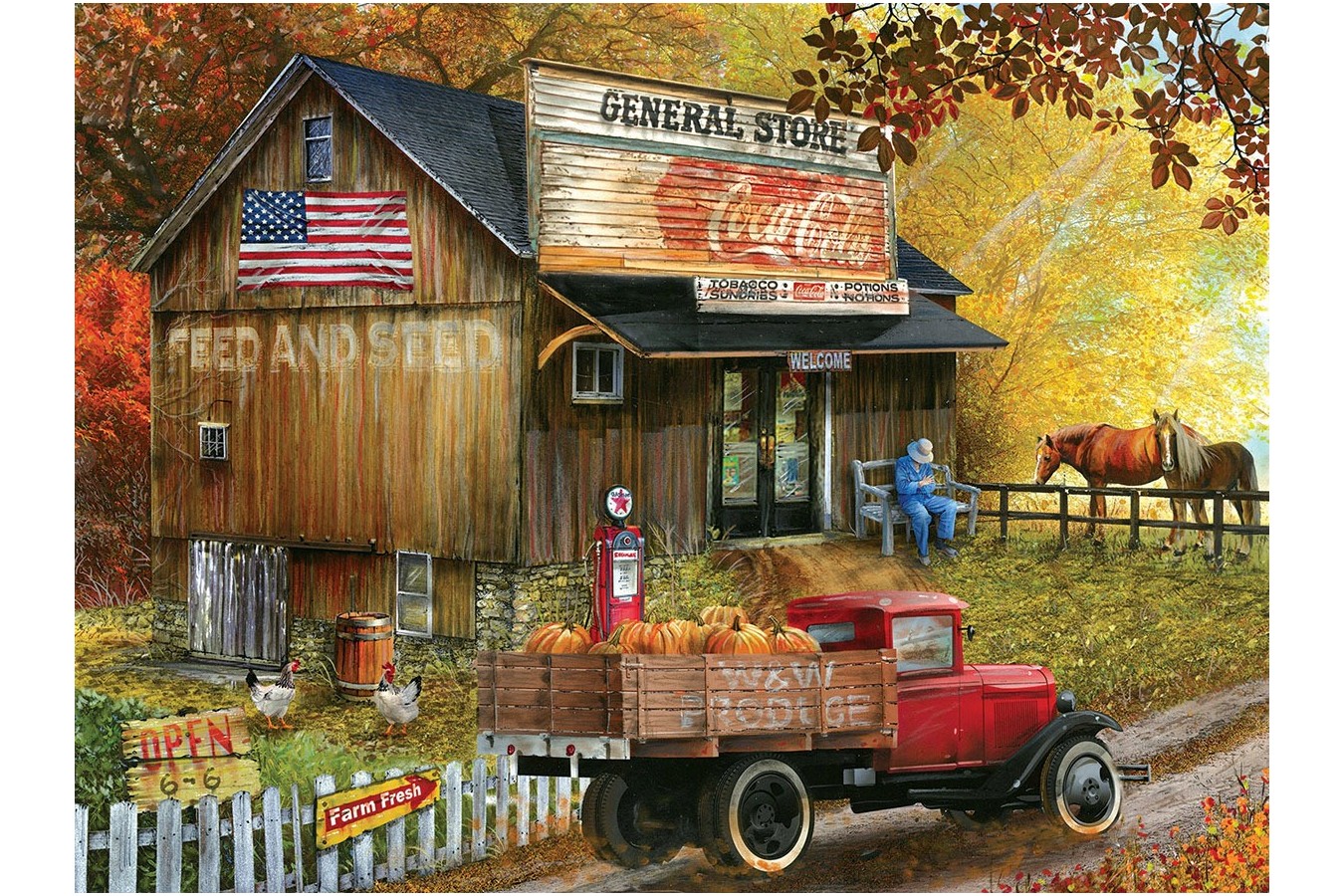 Puzzle SunsOut - Seed and Feed General Store, 300 piese XXL (Sunsout-28624) imagine
