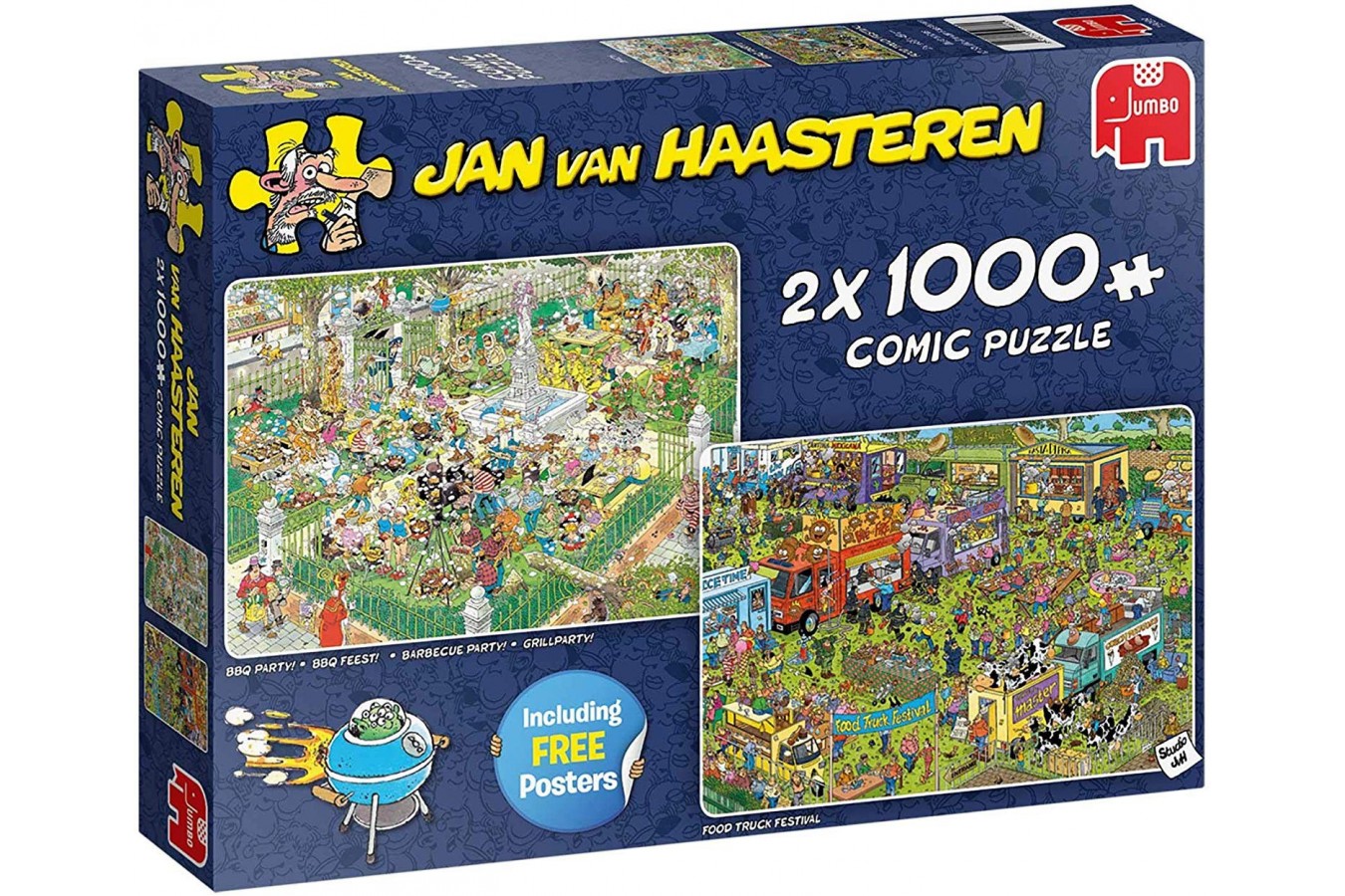 Puzzle Jumbo - Jan Van Haasteren: BBQ Party!, 2x1.000 piese (19099) imagine