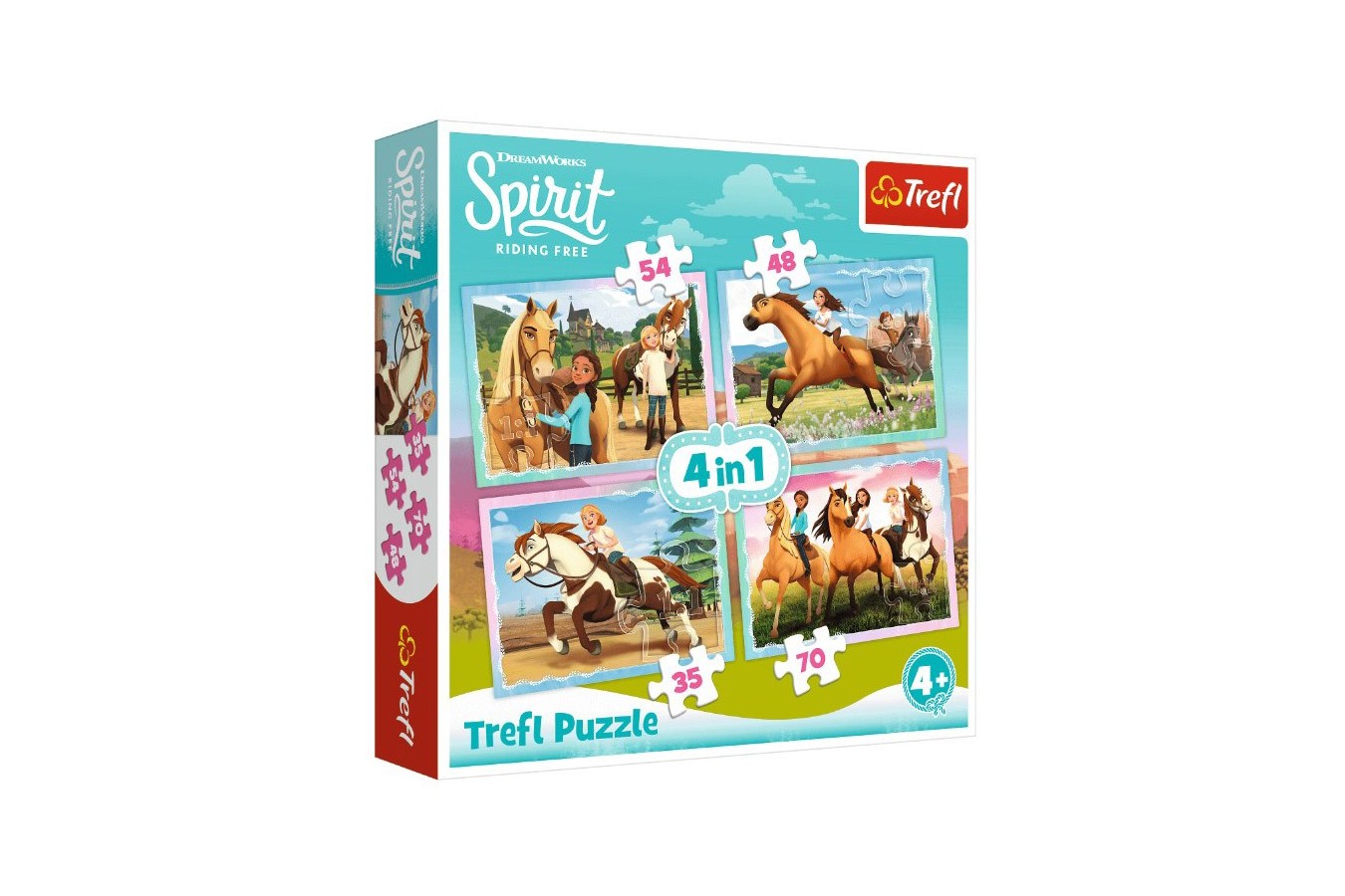Puzzle Trefl - Dreamworks - Spirit Riding Free, 35/48/54/70 piese (34334) imagine