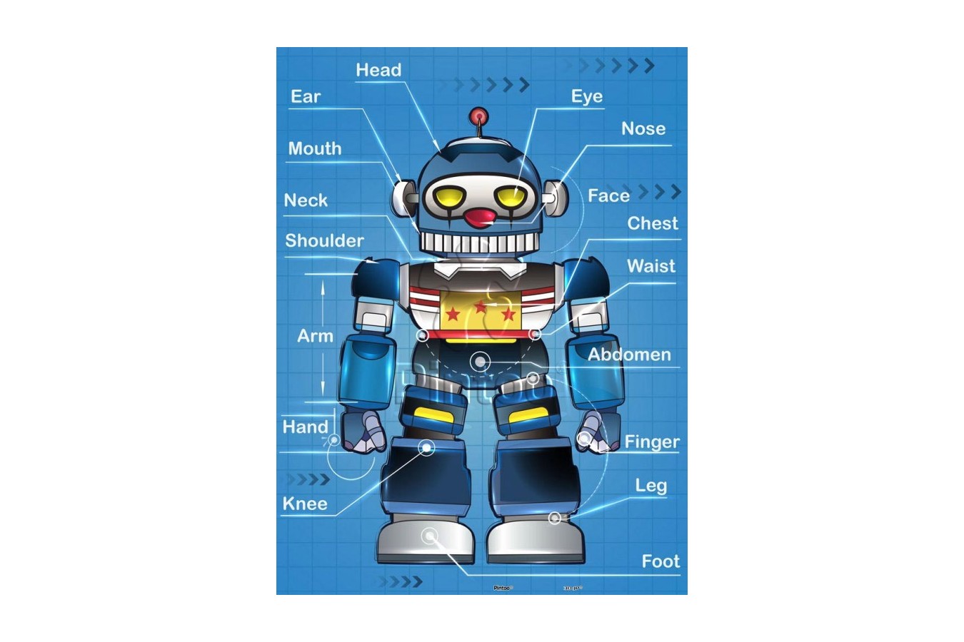 Puzzle din plastic Pintoo - Robot, 48 piese (T1010) imagine
