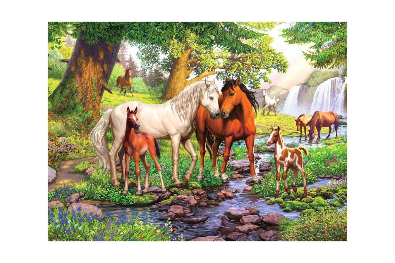 Puzzle Ravensburger - Horses by The Stream, 300 piese XXL (12904)