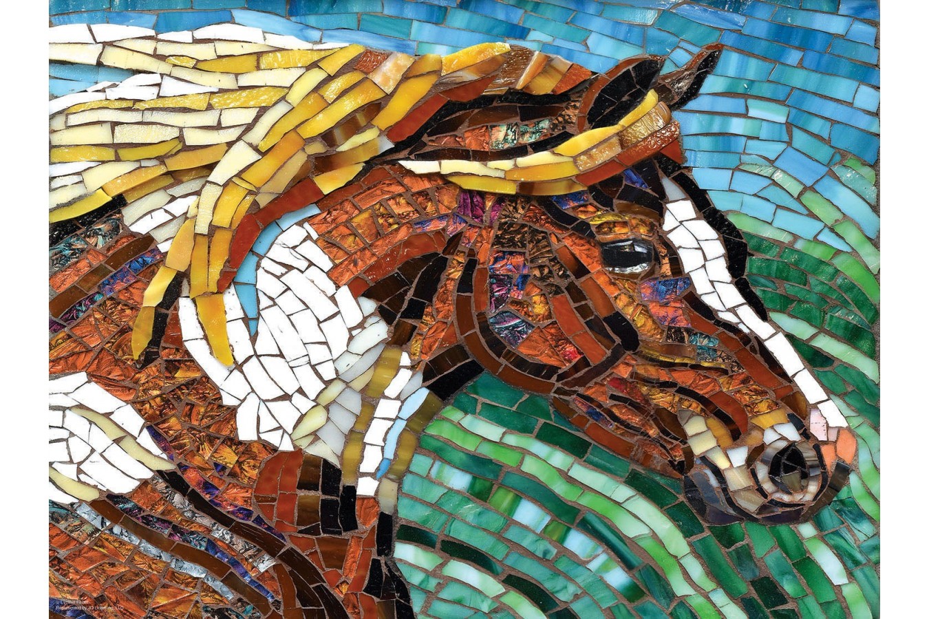 Puzzle SunsOut - Cynthie Fisher: Stained Glass Horse, 1.000 piese (Sunsout-70701) imagine