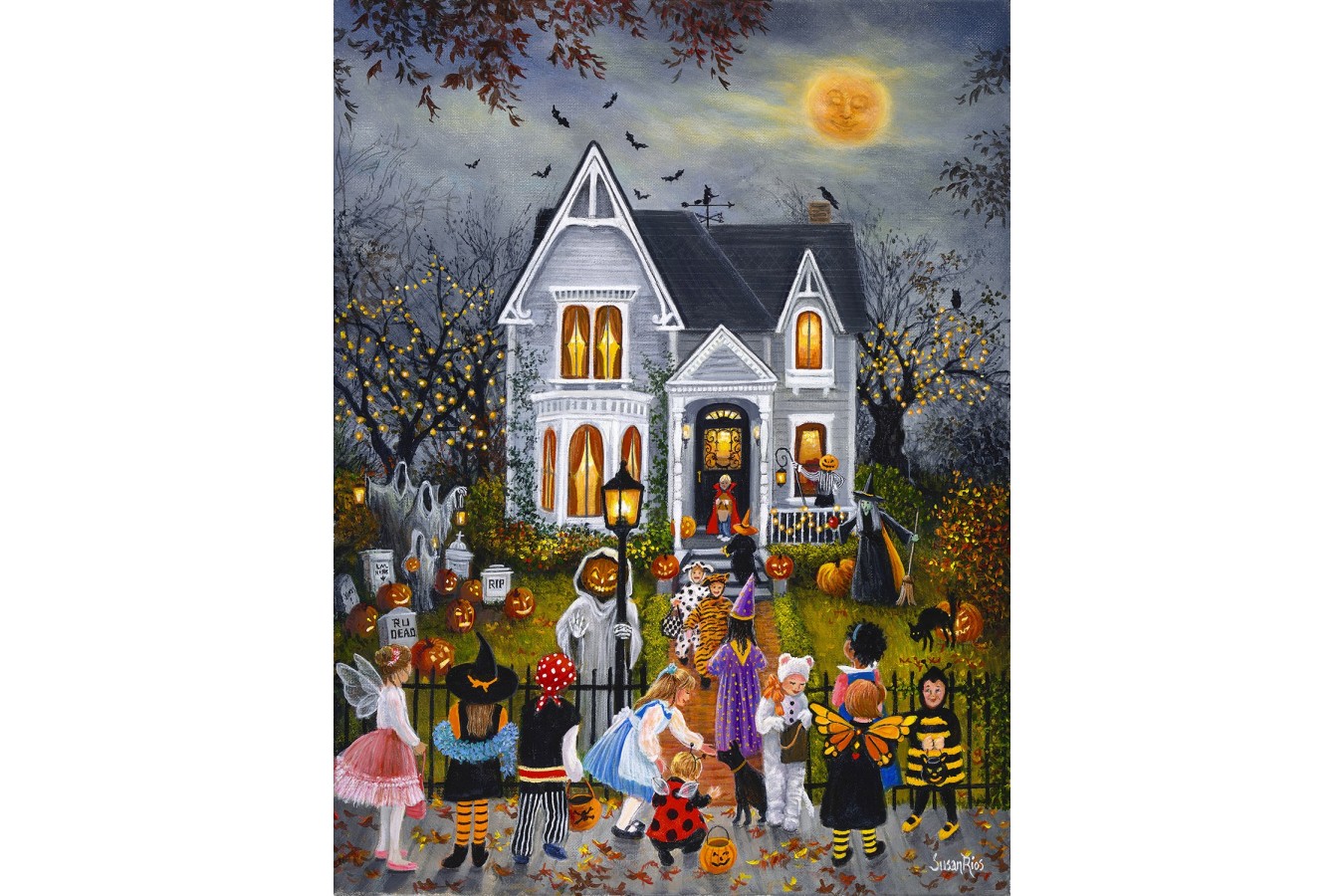 Puzzle SunsOut - Susan Rios: Scary Night, 300 piese XXL (Sunsout-45436)