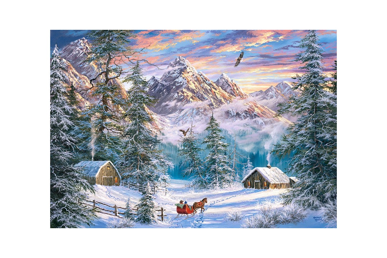 Puzzle Castorland - Mountain Christmas, 1.000 piese (104680)