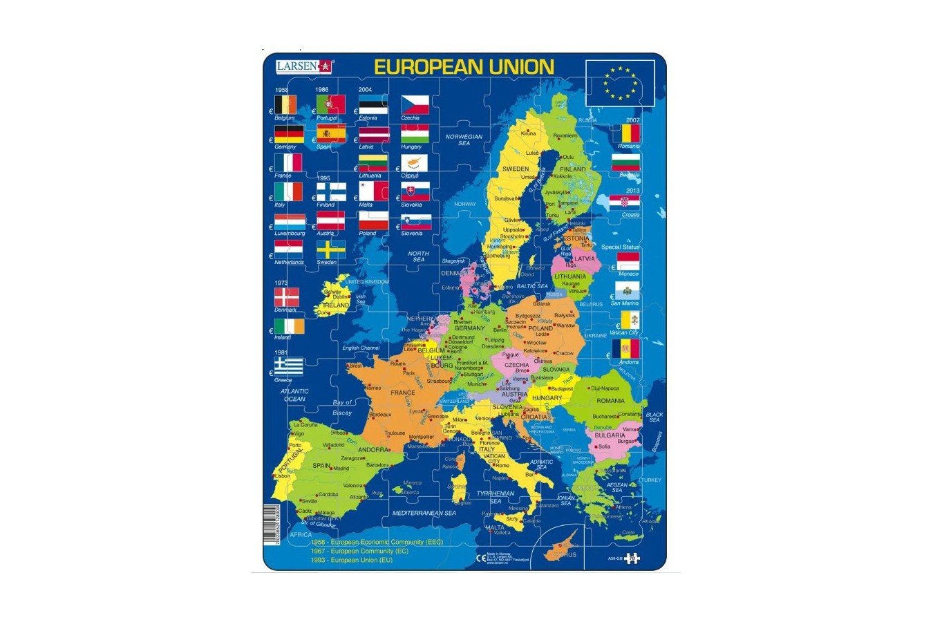 Puzzle Larsen - European Union, 70 piese (A39-GB)