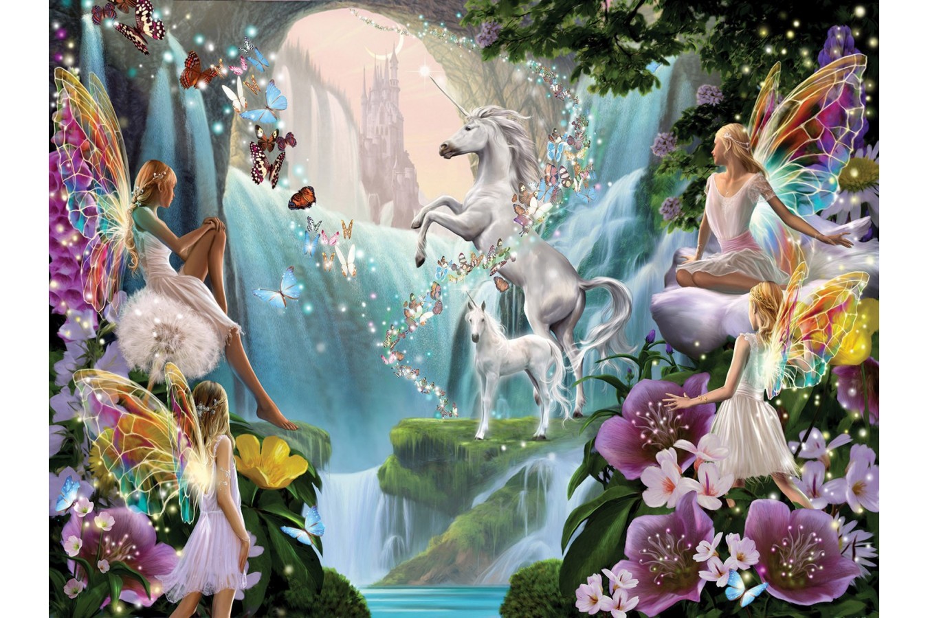 Puzzle SunsOut - Garry Walton: Unicorn and Fairy, 1.000 piese (Sunsout-47230) imagine