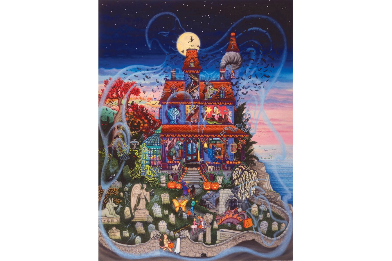Puzzle SunsOut - Kathy Jakobsen: The Ghost and the Haunted House, 1.000 piese (Sunsout-60877)