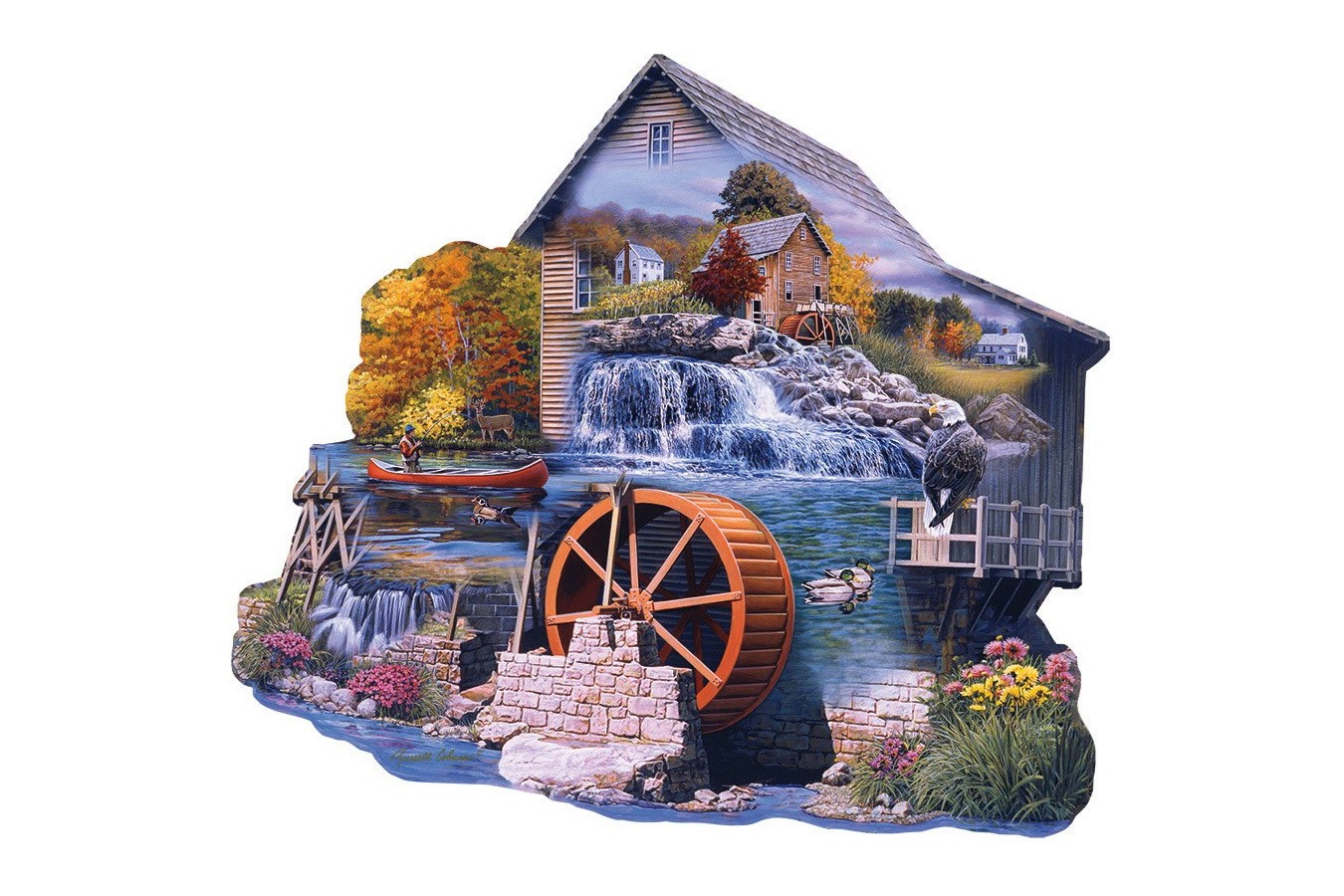 Puzzle contur SunsOut - Russell Cobane: The Old Mill Stream, 1.000 piese (Sunsout-95065)