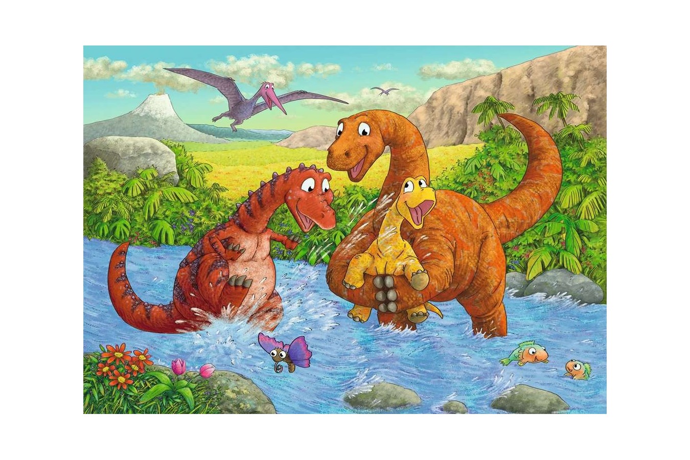 Puzzle Ravensburger - Dinozauri La Rau, 2x24 piese (05030)