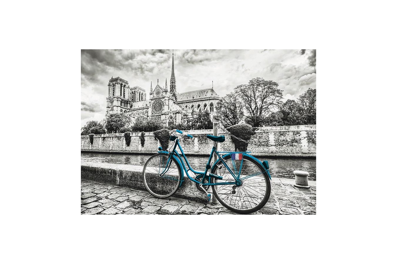 Puzzle Educa - Bike Near Notre Dame Coloured B&W, 500 piese (18482) imagine