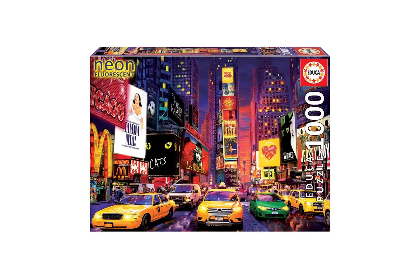 Puzzle fosforescent Educa - Times Square Neon, 1.000 piese (18499) - 1