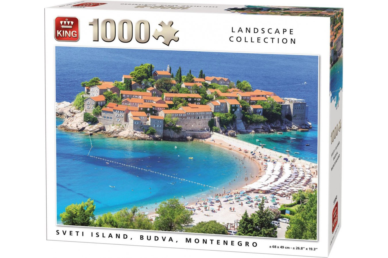 Puzzle King International - Sveti Island, Budva, Montenegro, 1.000 piese (King-Puzzle-55950)
