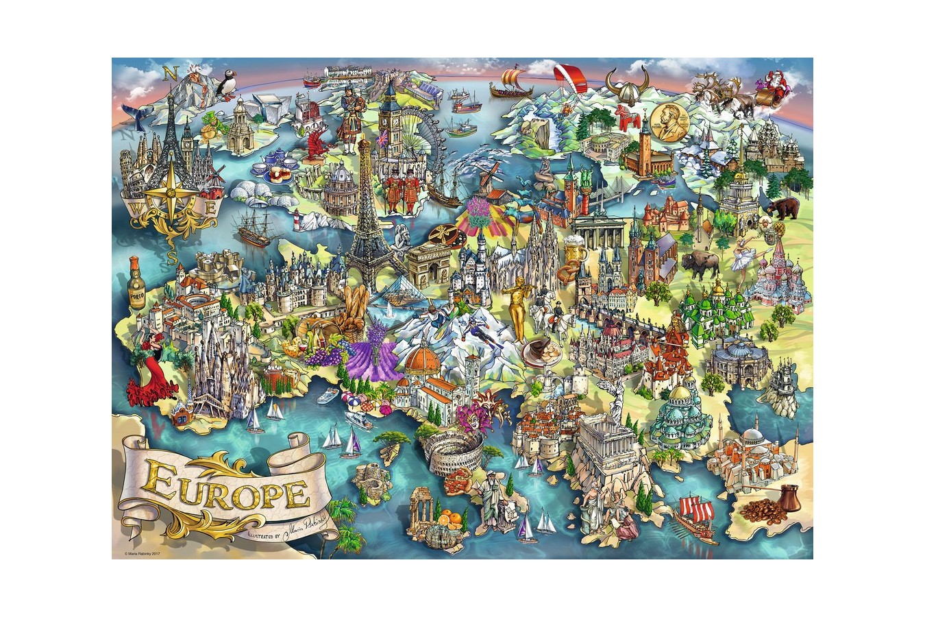 Puzzle Ravensburger - Minunile Europei, 1000 Piese imagine
