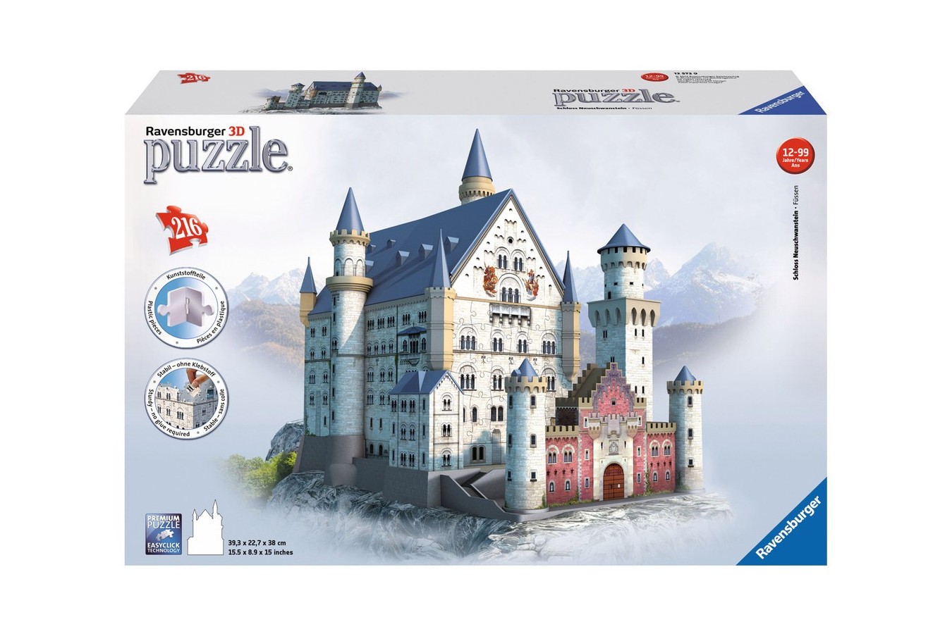 Puzzle 3D Ravensburger - Castelul Neuschwanstein, 216 piese (12573) - 1