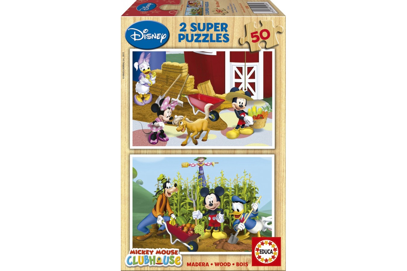Puzzle din lemn Educa - Mickey Mouse Clubhouse, 2x50 piese (15285)