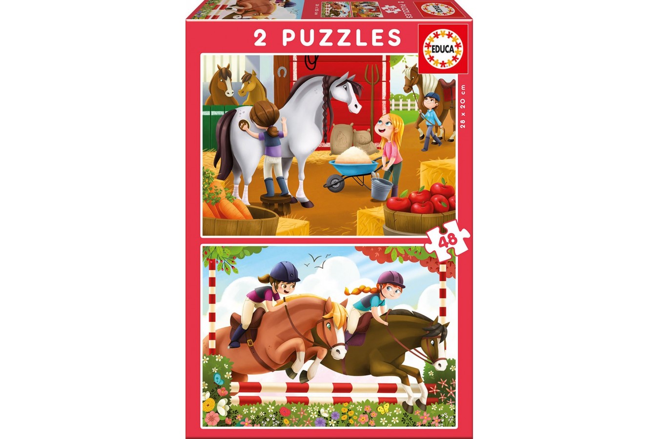Puzzle Educa - Horses, 2x48 piese (17150) - 1