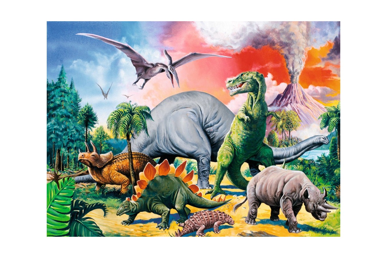Puzzle Ravensburger - Printre Dinozauri, 100 piese (10957) imagine