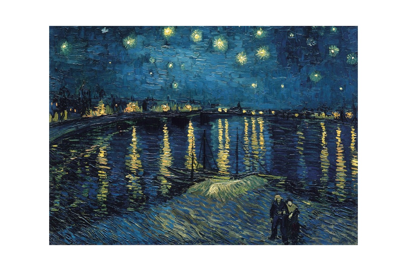 Puzzle Ravensburger - Vincent Van Gogh, Night Over The Rhone, 1.000 piese (15614) imagine