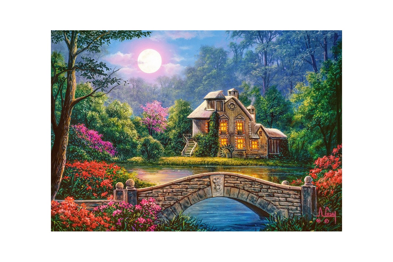 Puzzle Castorland - Cottage in the Moon Garden, 1.000 piese (104208)