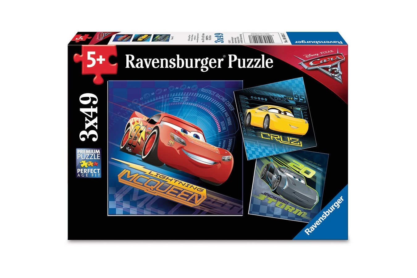 Puzzle Ravensburger - Cars, 3x49 piese (08026) - 1