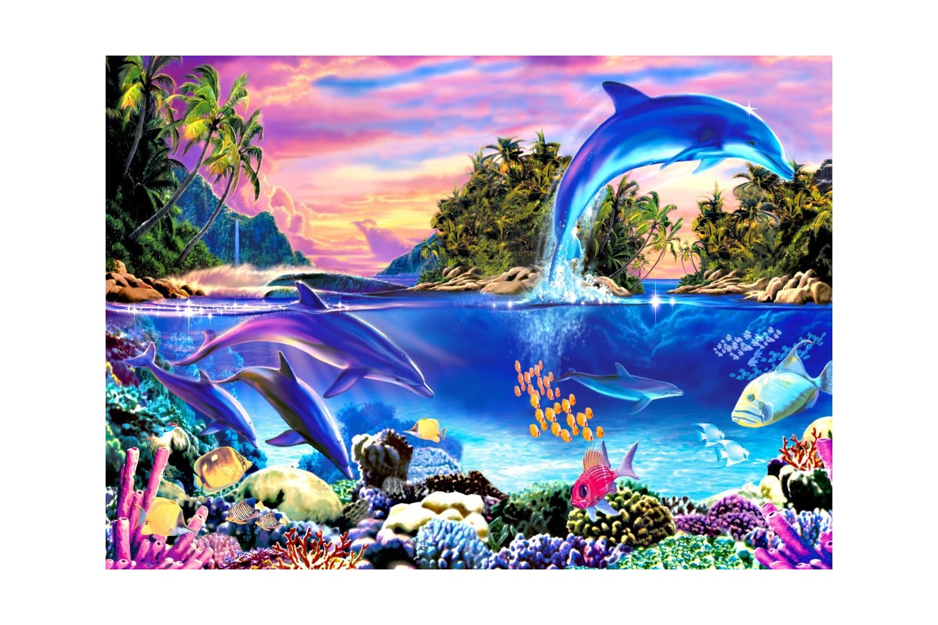 Puzzle Bluebird - Dolphin Panorama, 500 piese (70132)