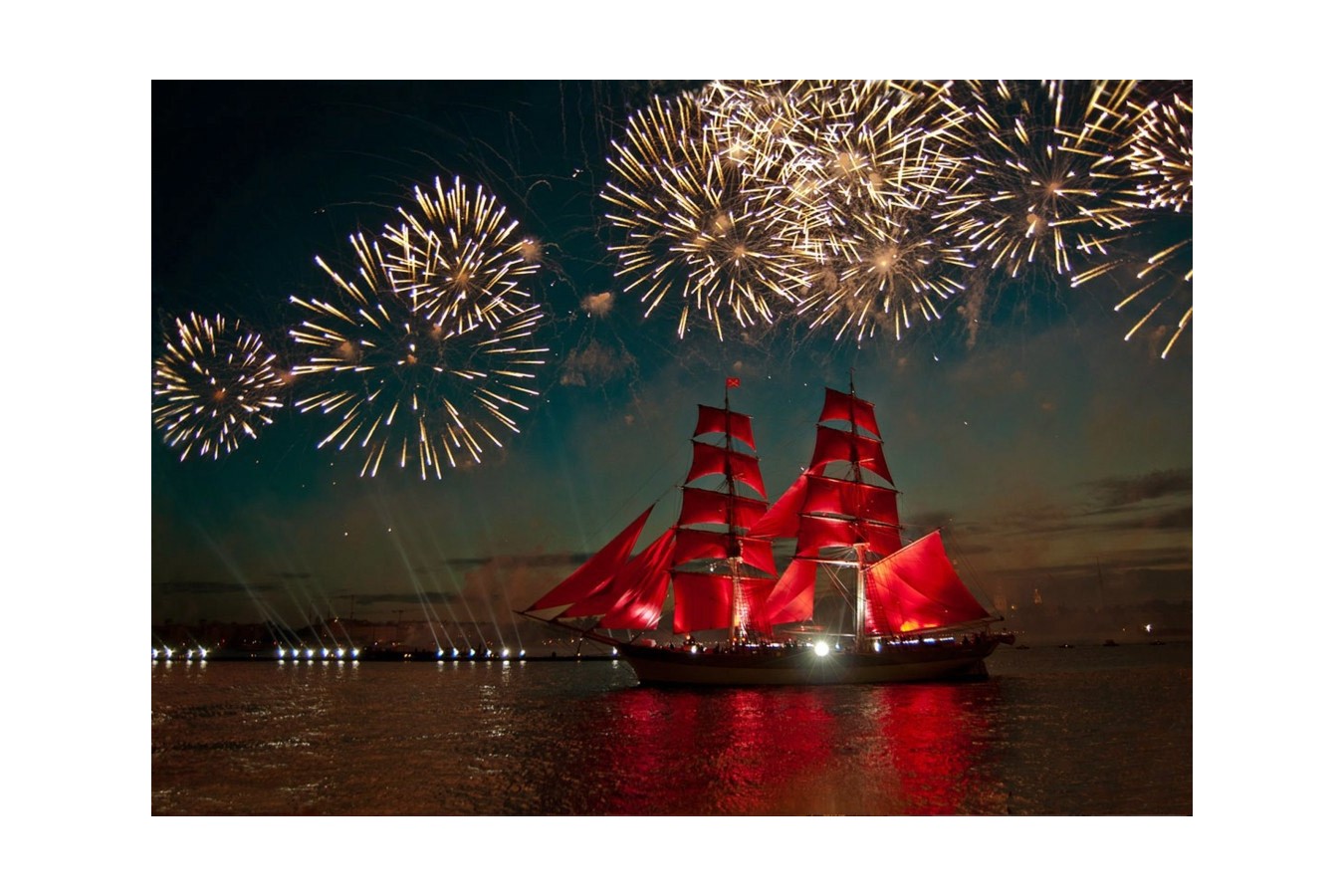 Puzzle Bluebird - Fireworks Around A Sailboat, 500 piese (70041)