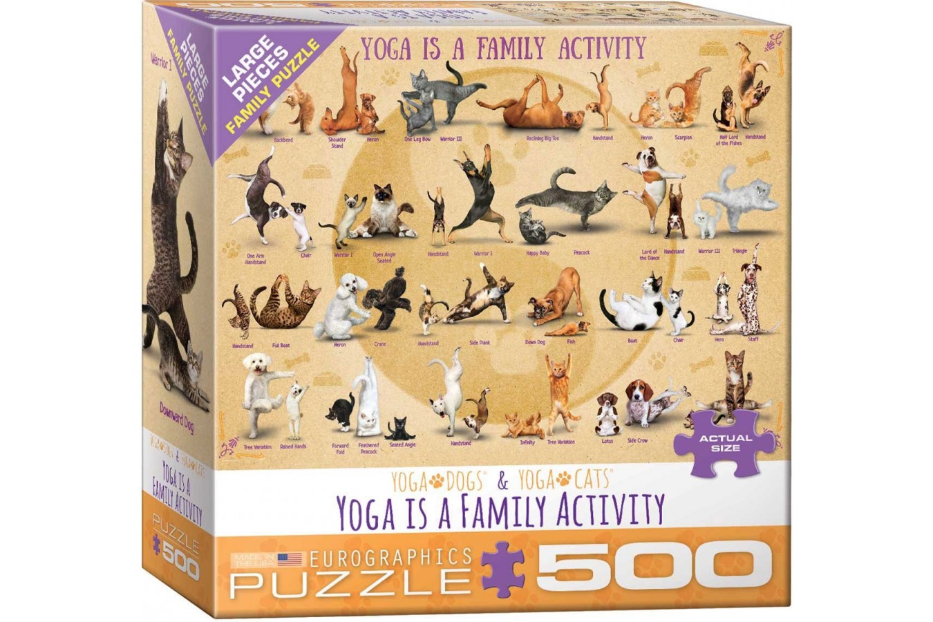 Puzzle Eurographics - Yoga is A Family Activity, 500 piese XXL (8500-5354)